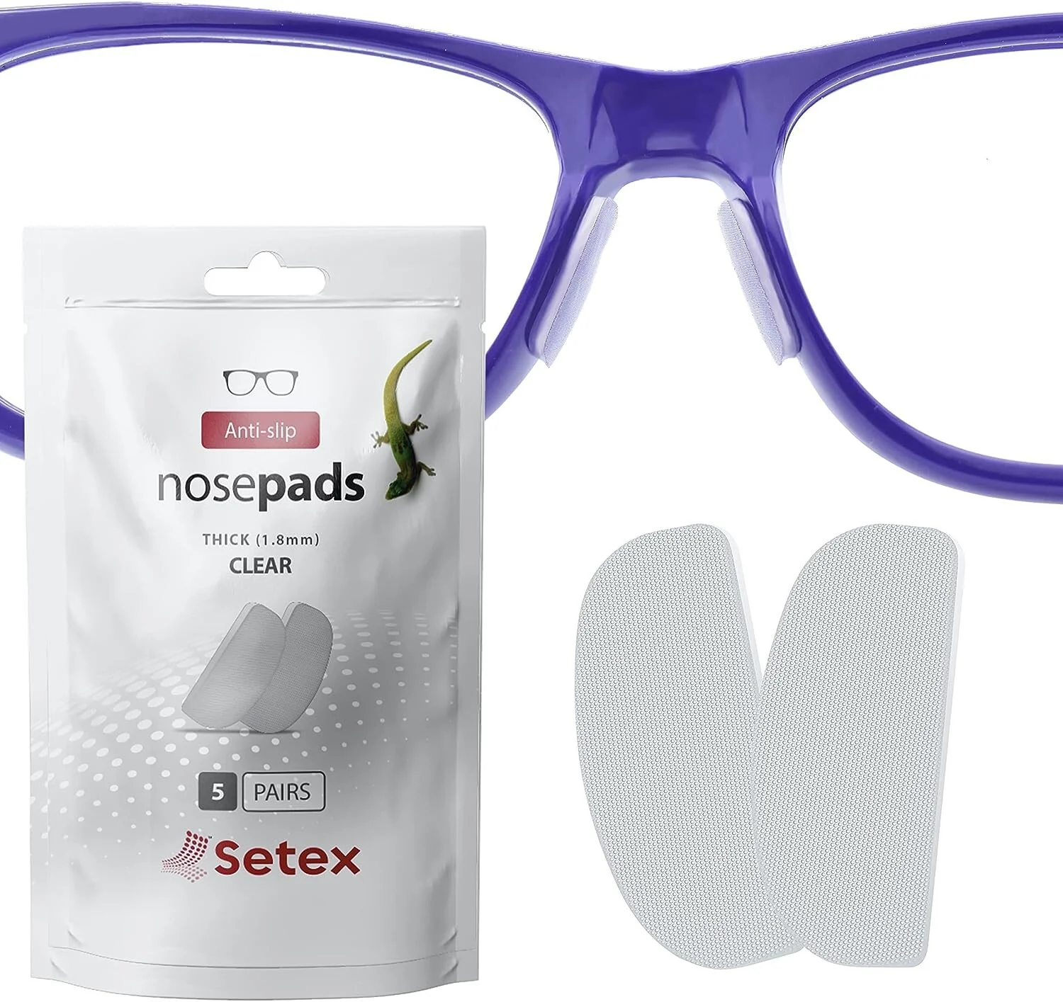 Premium Gecko Grip Eyeglass Nose Pads - Ultra All Day Comfort - 5 Clear Pair 3