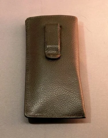 Premium Leather Eyeglass / Glasses Case with CLIP - Various Colors 3