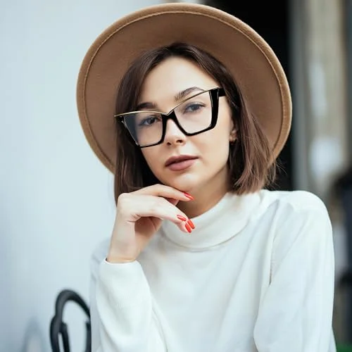 Prescription Eyeglasses Gold And Black Oversize Large Frame 3