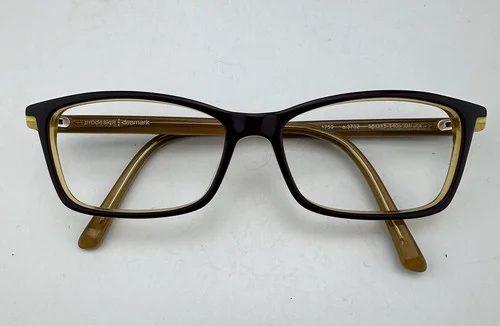 Prodesign Denmark 1759 3732 Burgundy Red/Yellow Square Eyeglass Frames 55/15