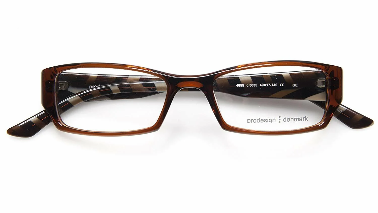 Prodesign Denmark 4655 5035 CRYSTAL BROWN JAPANESE PLASTIC EYEGLASSES 49-17-140 3