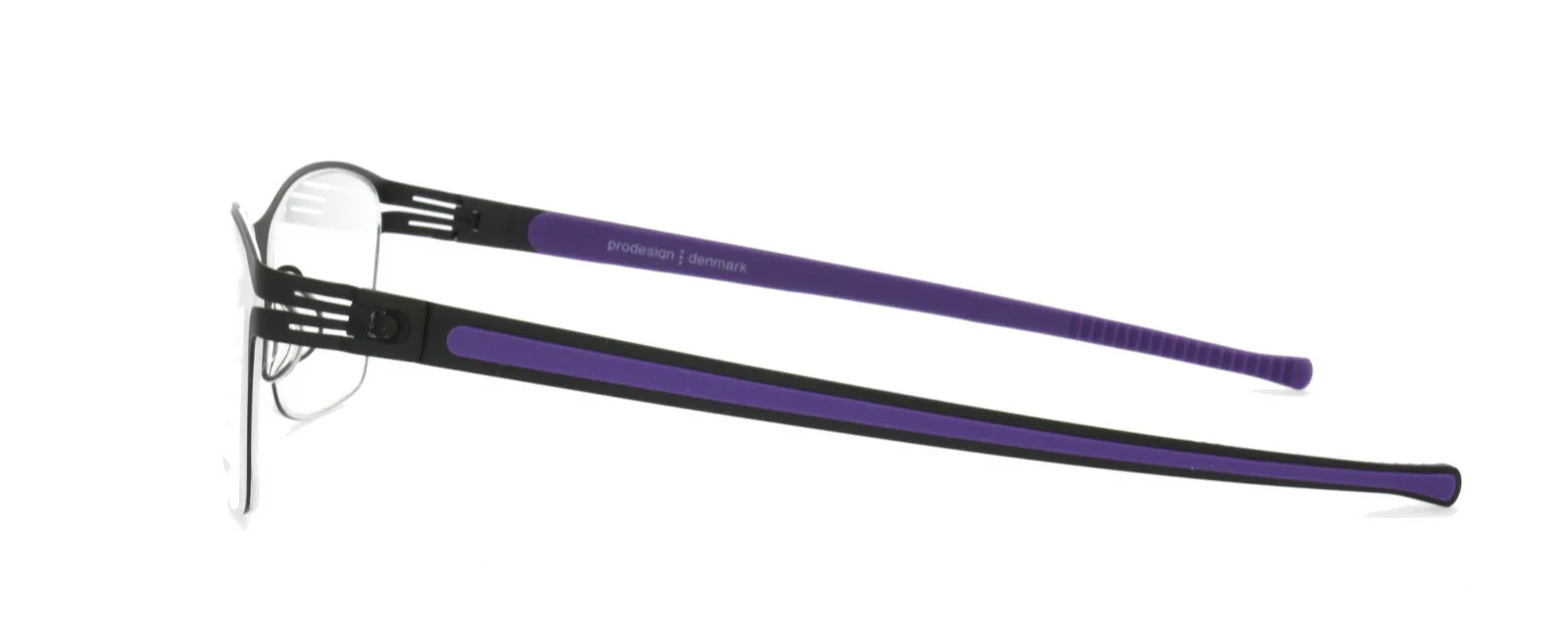 Prodesign Denmark Eyeglasses 6141 6031 53-17-135 JG Black Purple Screwless Hinge 3