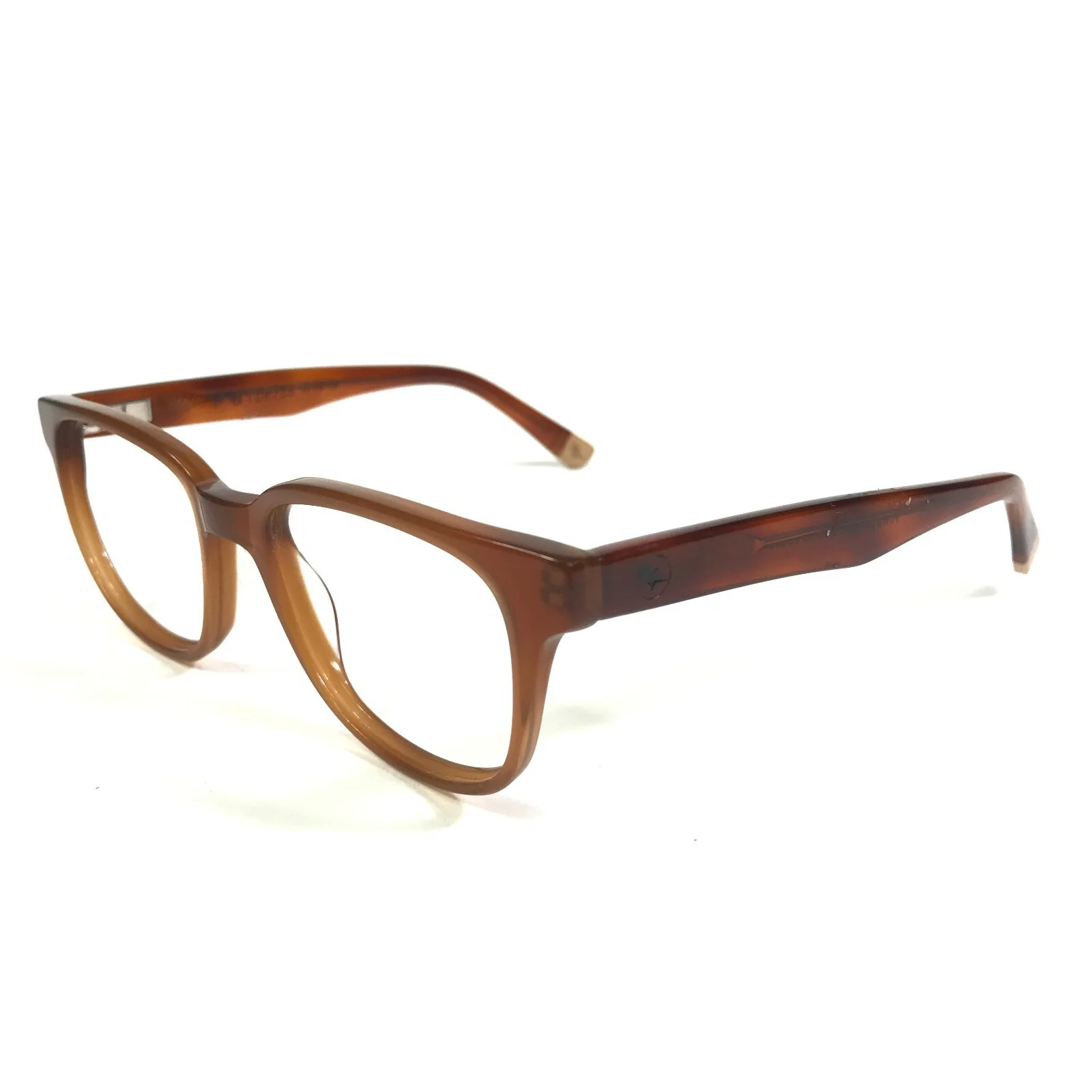 Proof Eyeglasses Frames Delta Clear Brown Square Horn Rim 47-19-138 4