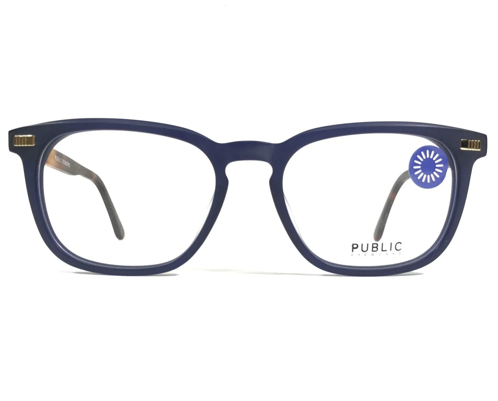 Public Eyeworks Eyeglasses Frames AUSTIN-C03 Blue Tortoise Square 53-16-145