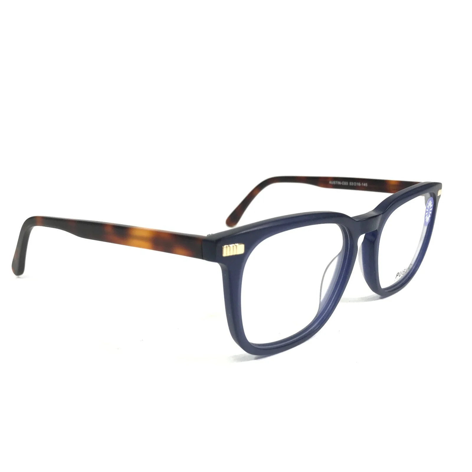 Public Eyeworks Eyeglasses Frames AUSTIN-C03 Blue Tortoise Square 53-16-145 2