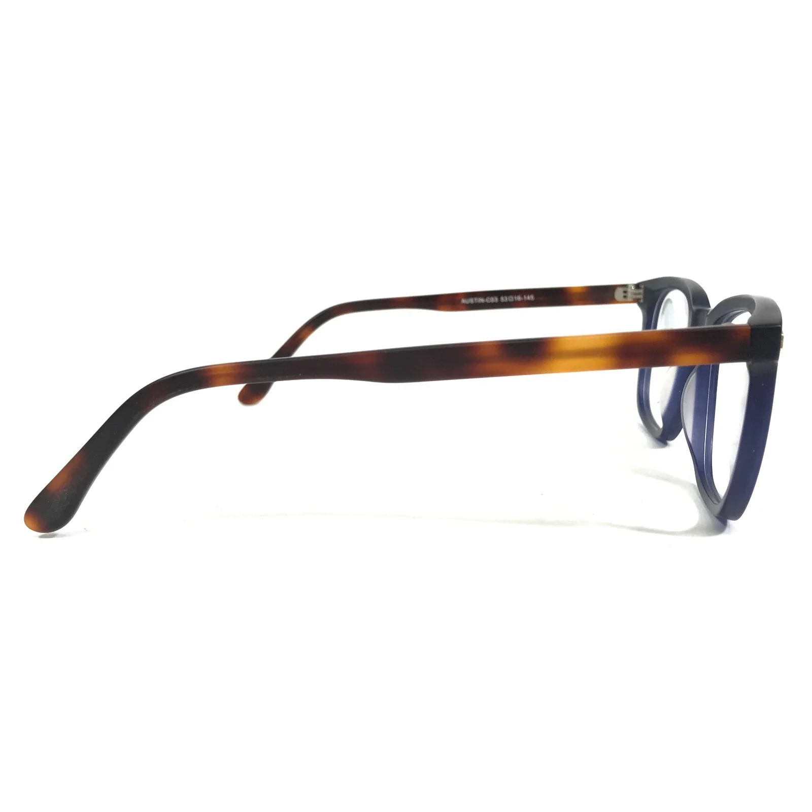 Public Eyeworks Eyeglasses Frames AUSTIN-C03 Blue Tortoise Square 53-16-145 3