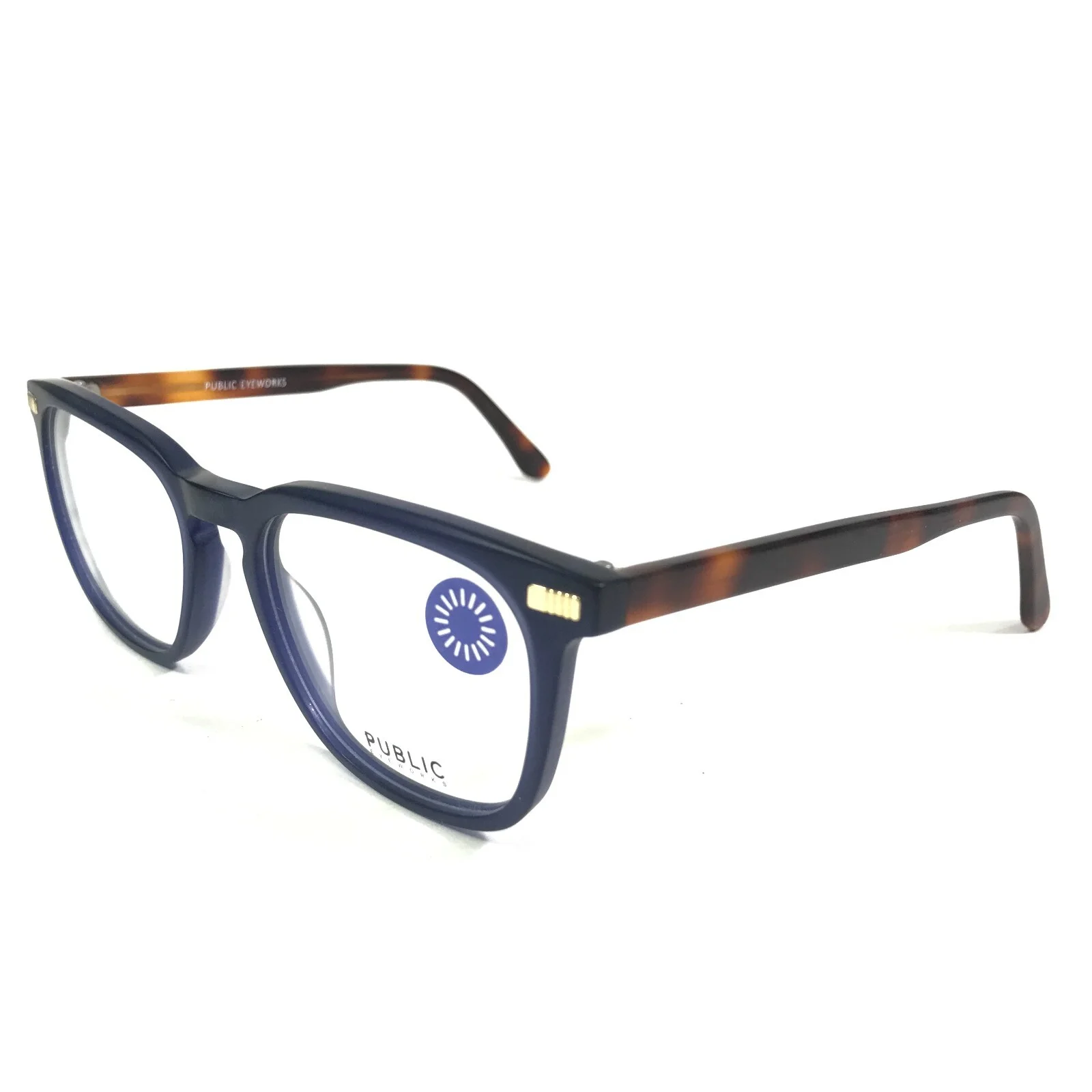 Public Eyeworks Eyeglasses Frames AUSTIN-C03 Blue Tortoise Square 53-16-145 4