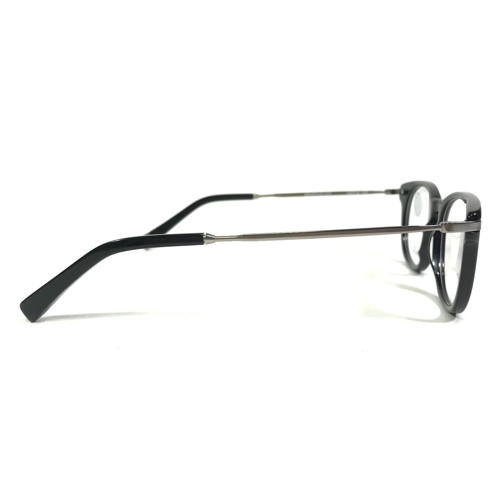 Public Eyeworks Eyeglasses Frames MEMPHIS-C01 Black Silver Round 49-18-145 3