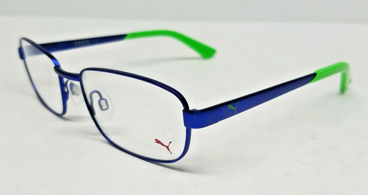 PUMA $160 New Boy Girl EYEGLASSES Frames PJ00110 Neon Blue Green 51-16-130 SALE
