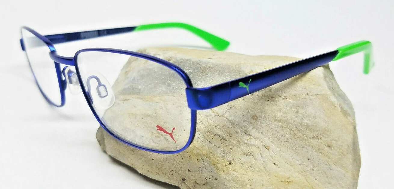 PUMA $160 New Boy Girl EYEGLASSES Frames PJ00110 Neon Blue Green 51-16-130 SALE 4