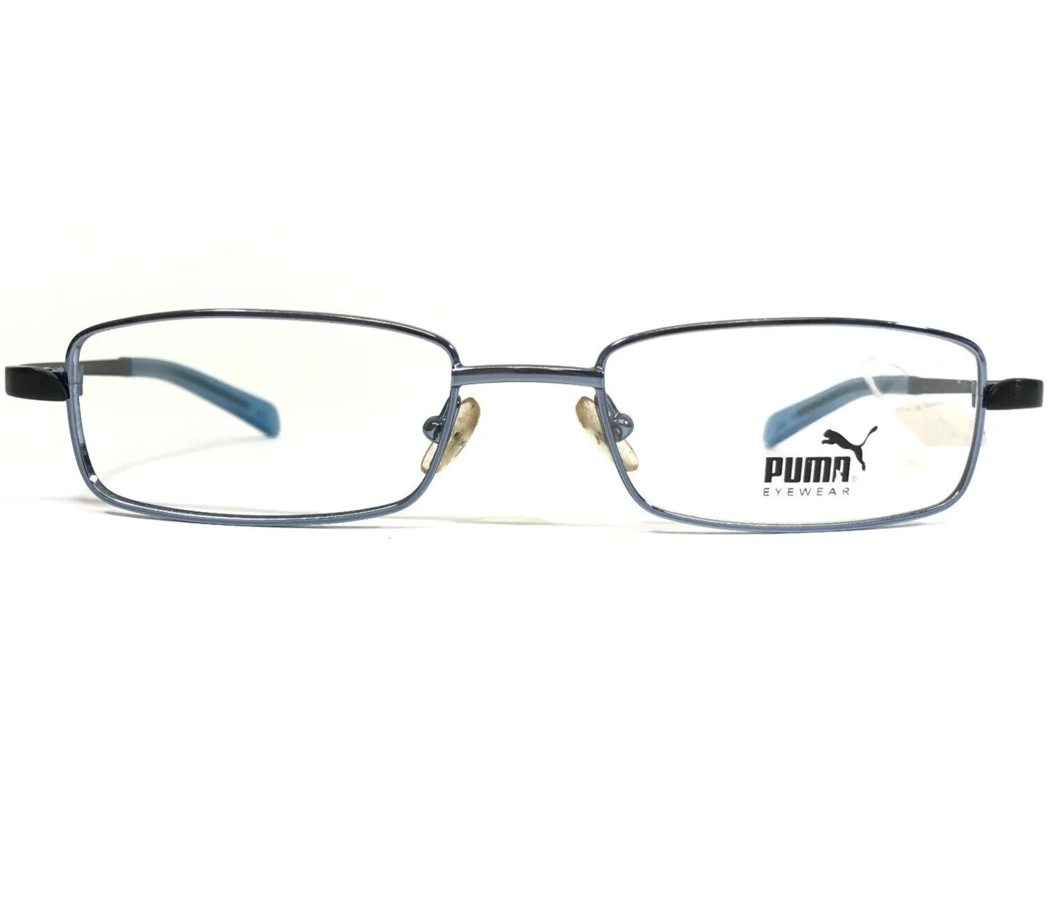 Puma Eyeglasses Frames 1521 col.C2 Black Blue Rectangular Full Rim 50-18-135 2