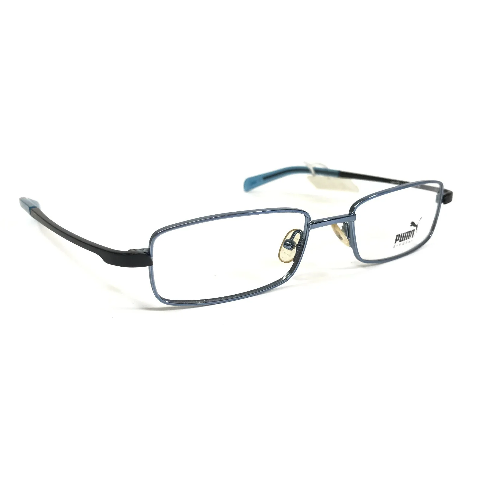 Puma Eyeglasses Frames 1521 col.C2 Black Blue Rectangular Full Rim 50-18-135 3