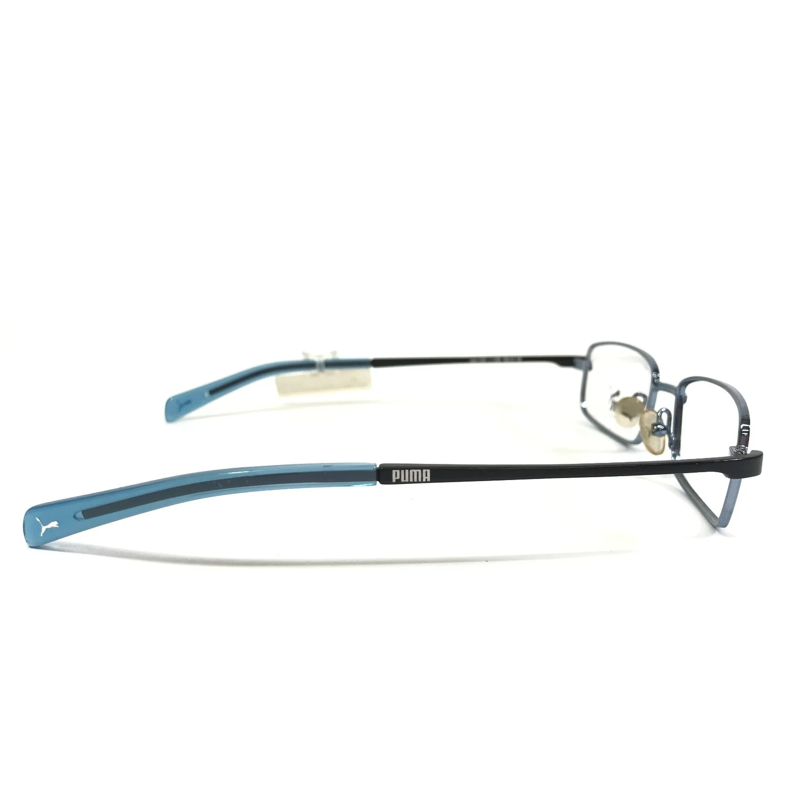 Puma Eyeglasses Frames 1521 col.C2 Black Blue Rectangular Full Rim 50-18-135 4