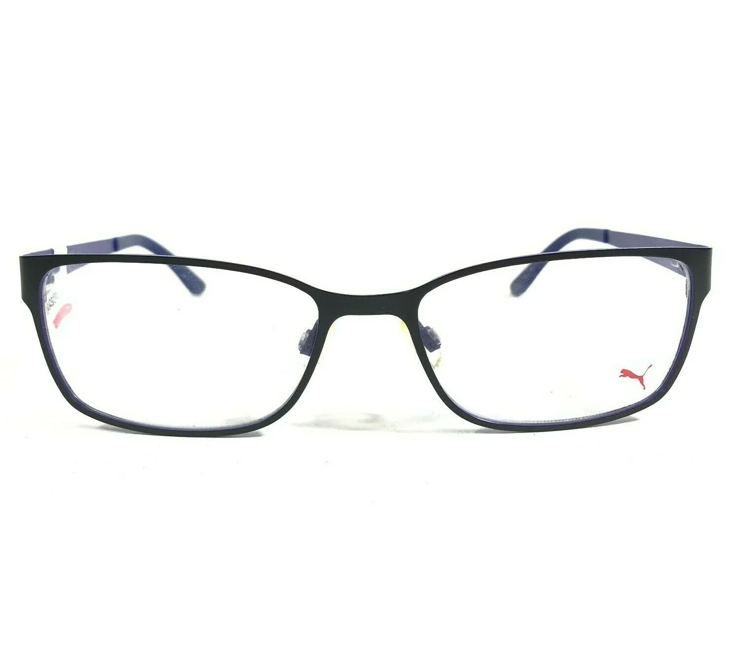 Puma Eyeglasses Frames PE00150 001 Black Blue Rectangular Full Rim 53-17- 140 2