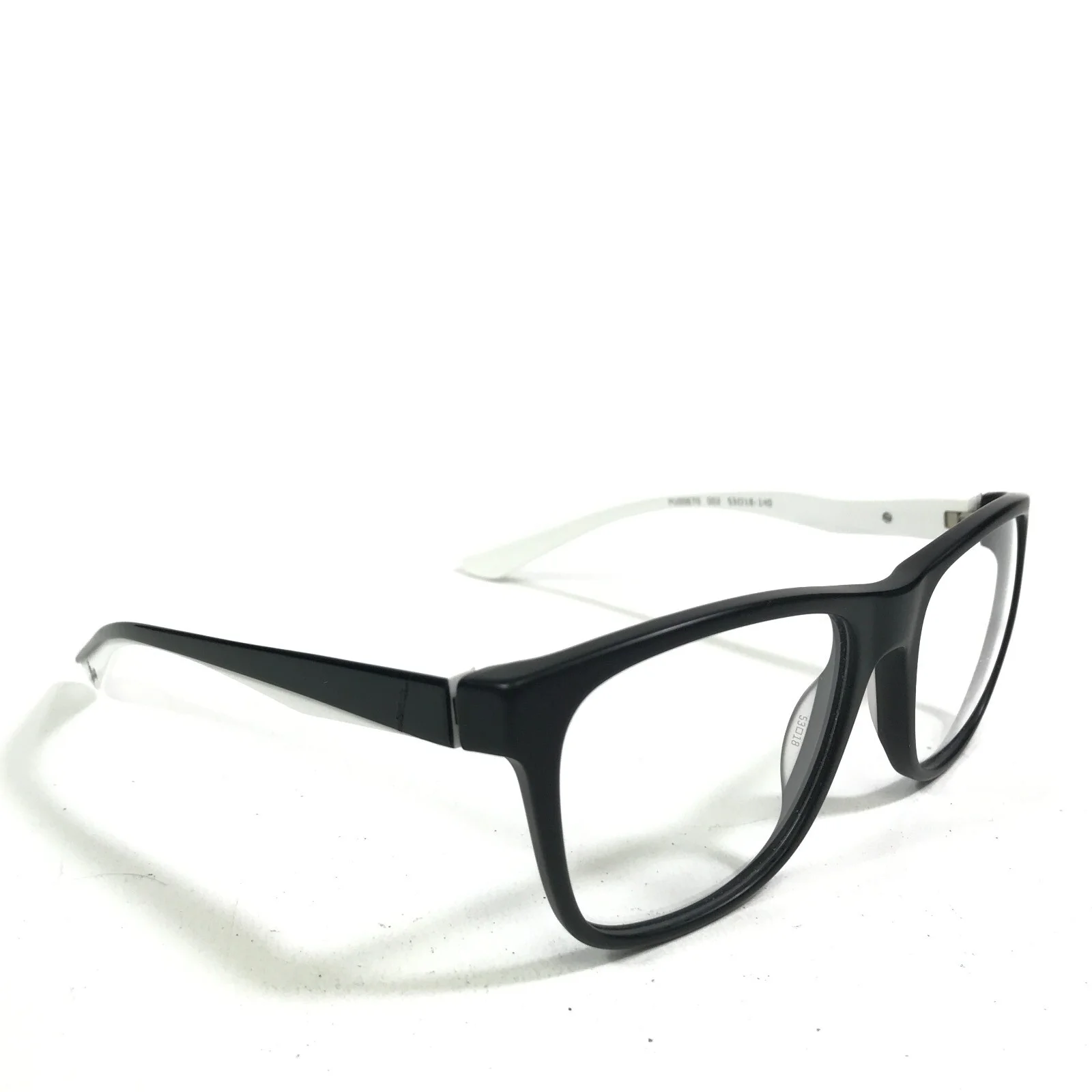 Puma Eyeglasses Frames PU00670 002 Black White Square Full Rim 53-18-140 2