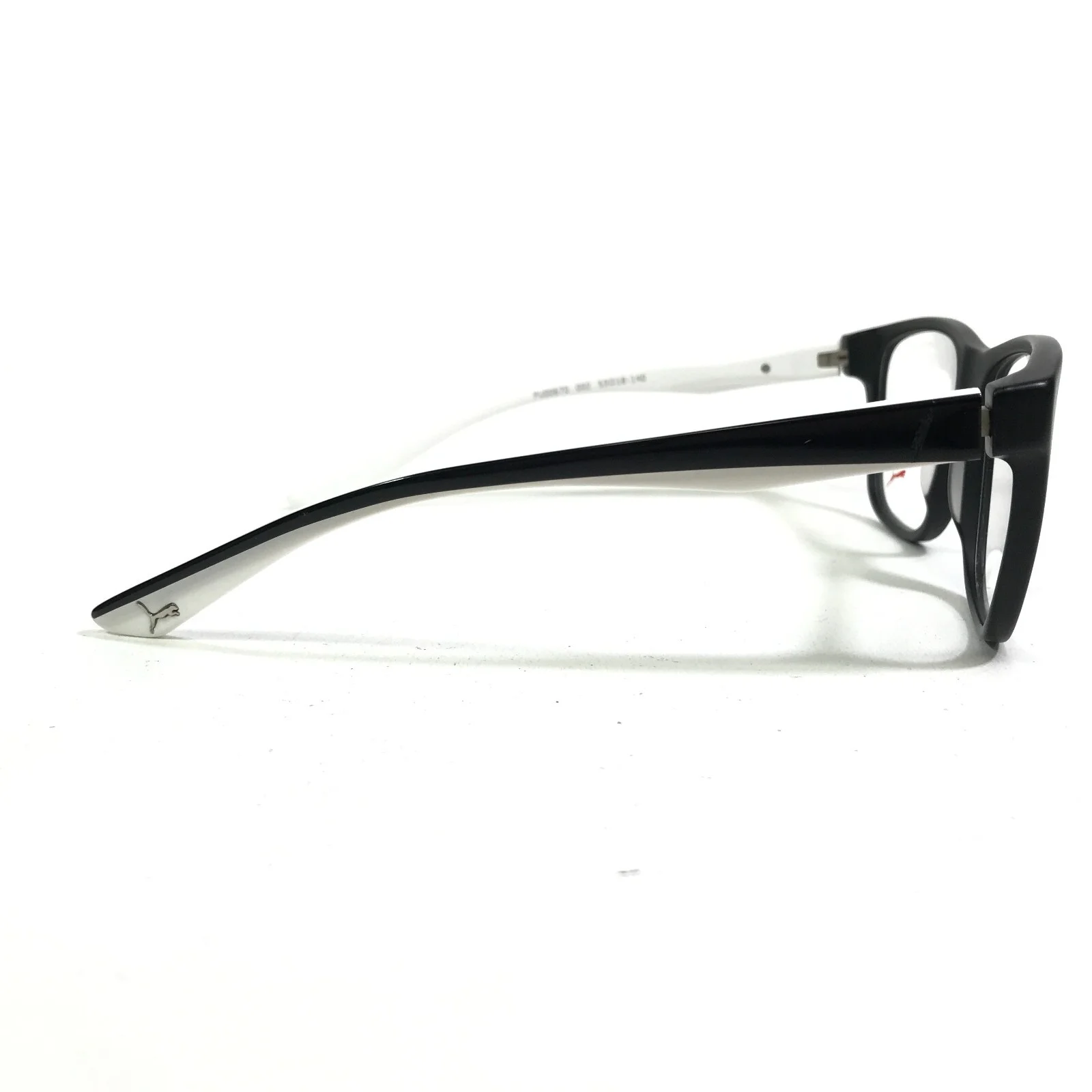 Puma Eyeglasses Frames PU00670 002 Black White Square Full Rim 53-18-140 3