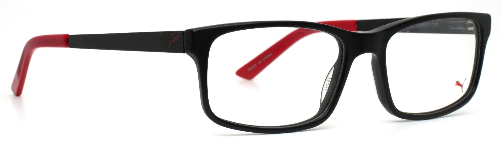 PUMA PE00160 001 Black Mens Rectangle Full Rim Eyeglasses 52-17-140 B:34 3