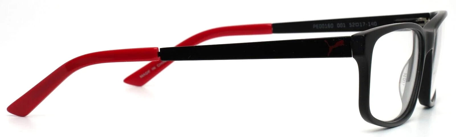 PUMA PE00160 001 Black Mens Rectangle Full Rim Eyeglasses 52-17-140 B:34 4
