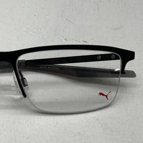 Puma Stainless Steel Eyeglass Half Frames Clear Lense With Case PU03020 001 3