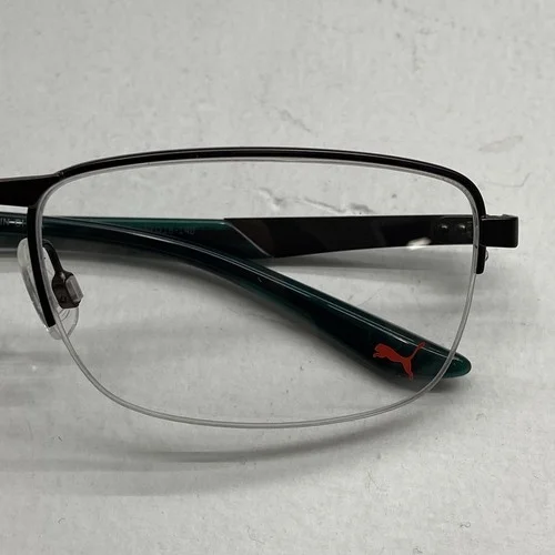 Puma Stainless Steel Eyeglass Wire Half Frames Clear Lense With Case PU00940 006 3