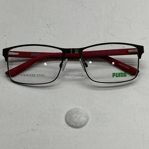 Puma Stainless Steel Red Eyeglass Frames Clear Lense with Case PE00270 005