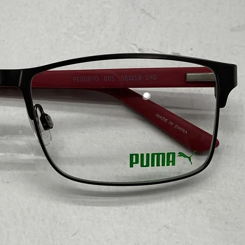 Puma Stainless Steel Red Eyeglass Frames Clear Lense with Case PE00270 005 3