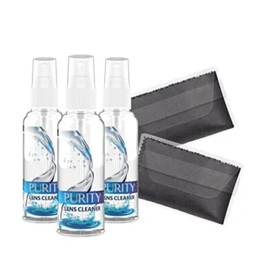 Purity Eyeglass Lens Cleaner Kit -1oz Lens Spray + 2 Microfiber ClothCleaner Spr