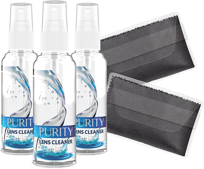 Purity Eyeglass Lens Cleaner Kit - 3 x 1oz Travel Size Lens Cleaner Spray Bot...