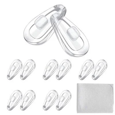 Push-in Eyeglass Nose Pads 6 Pairs 15mm Soft Silicone Air Chamber Push in