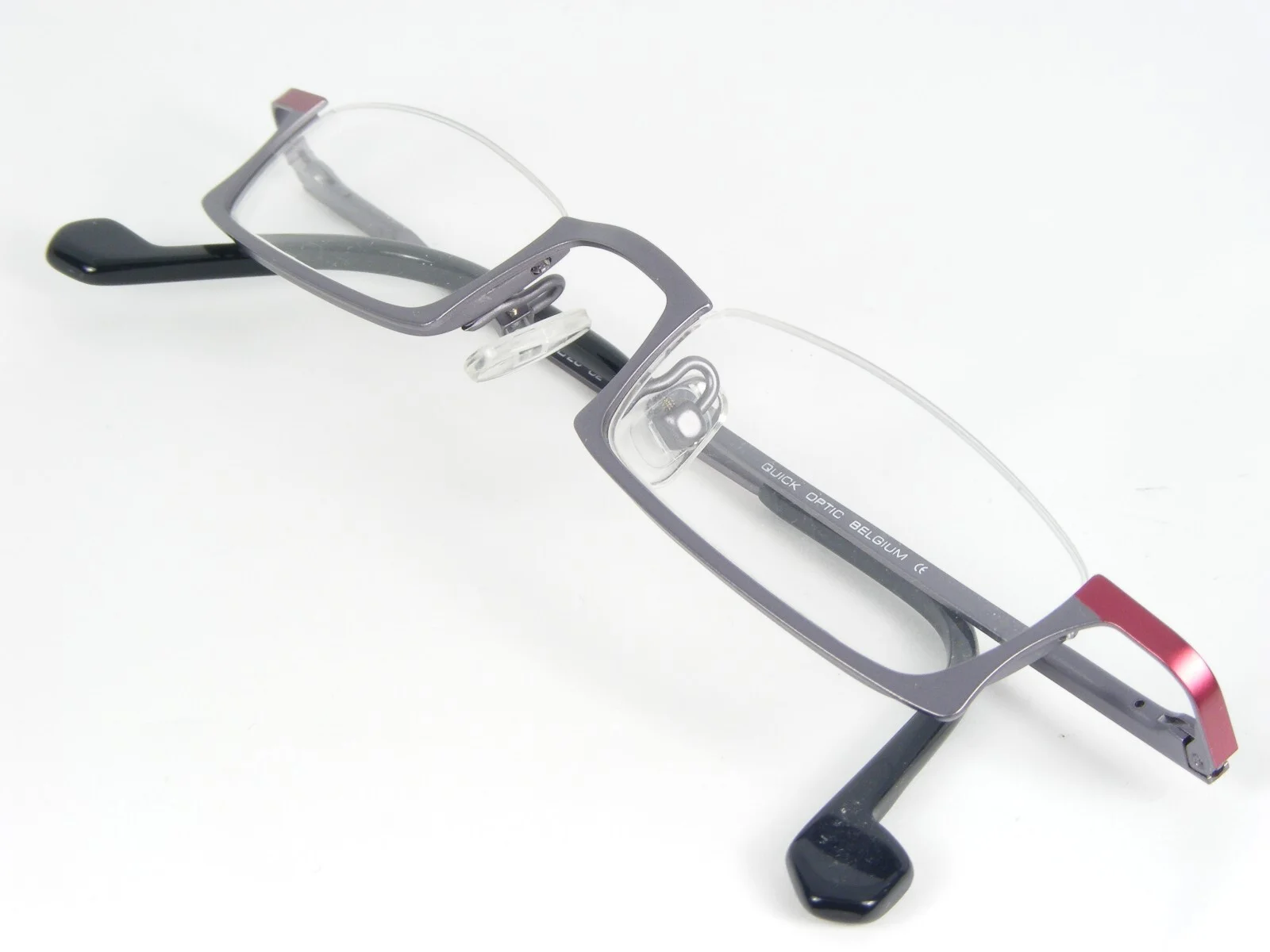 QUICK OPTIC Belgium DEMI 124 C2 SILVER-LILAC / BURGUNDY EYEGLASSES 44-20-138mm 3