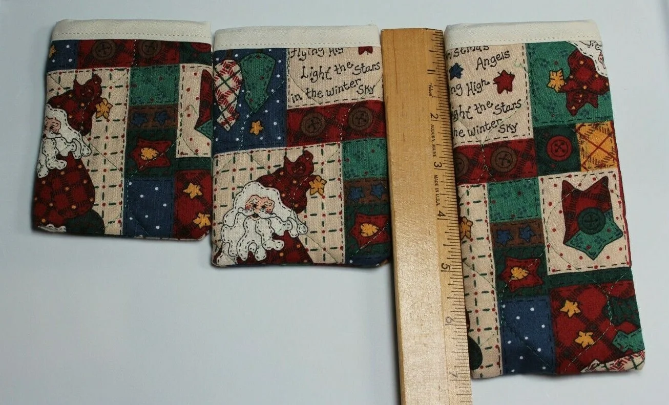 Quilted Gift Card and Soft Eye glass Holder- set of 3 Christmas Theme 1