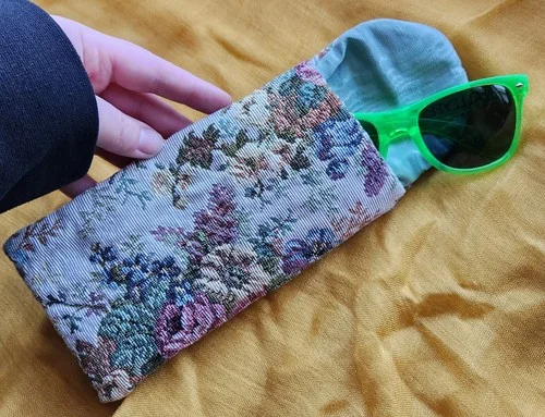 Quilted Padded Eyeglass Case, Sunglass Case, Floral Print