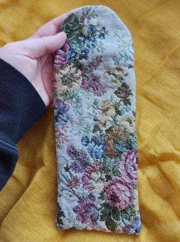 Quilted Padded Eyeglass Case, Sunglass Case, Floral Print 4