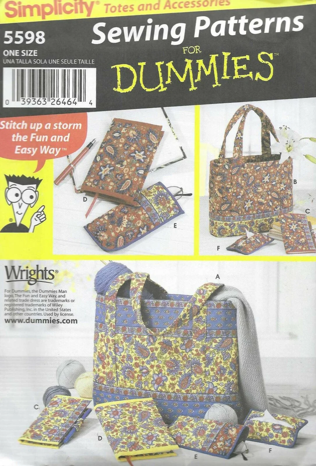 Quilted Purse Travel Tote Handled Bag Eyeglasses Case Sewing Pattern UNCUT