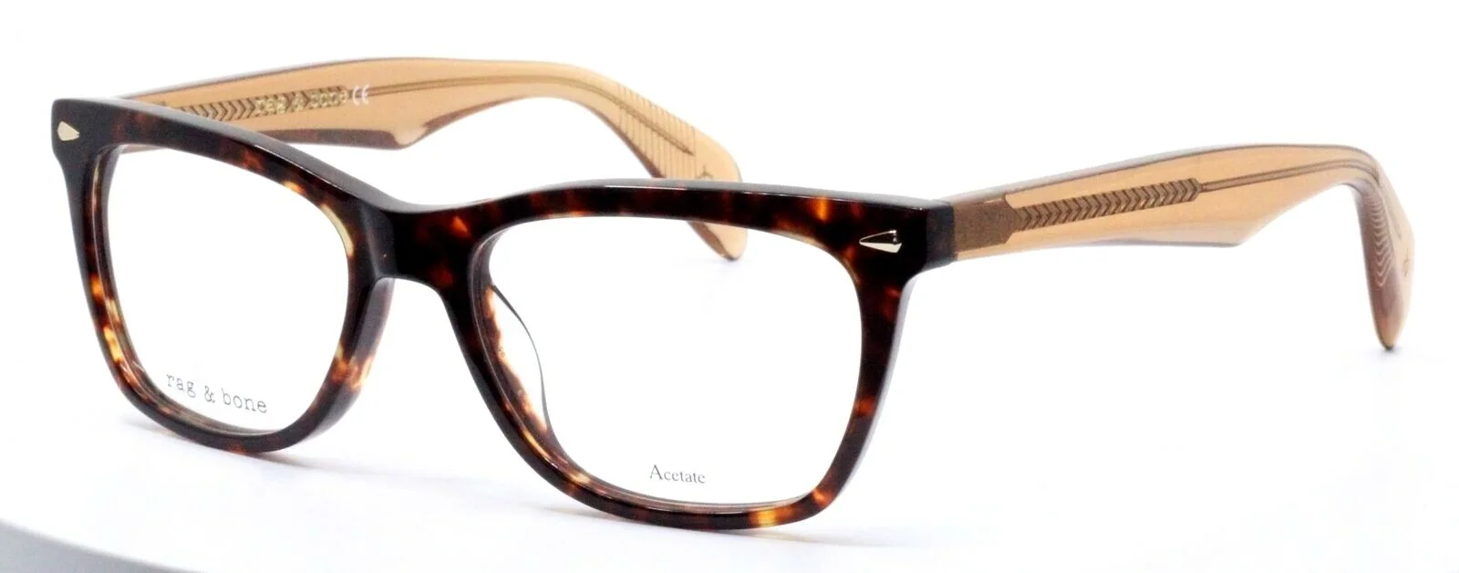 RAG & BONE RNB3001 9N4 Havana Brown Square Full Rim Eyeglasses Frames 50-17-140