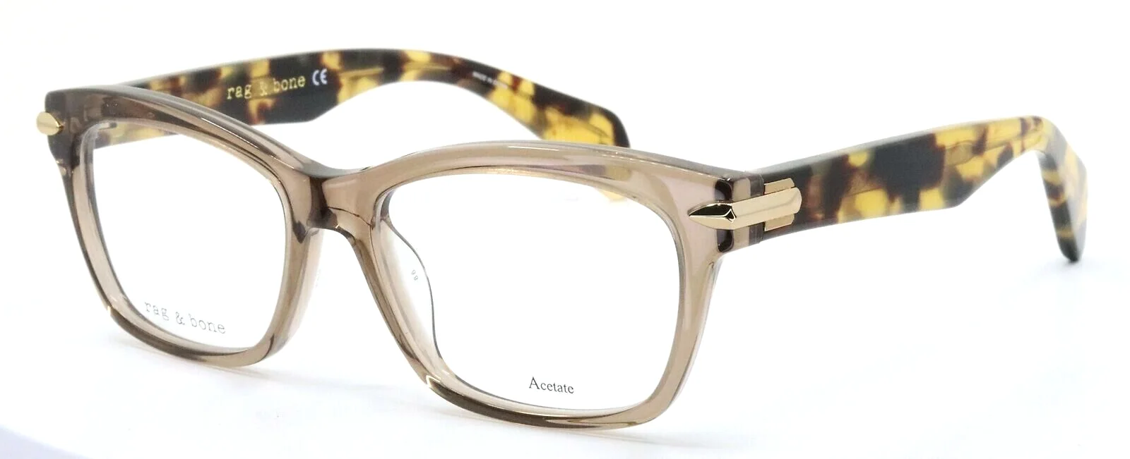 RAG & BONE RNB3004 ACI Crystal Taupe Square Full Rim Eyeglasses Frames 50-16-135