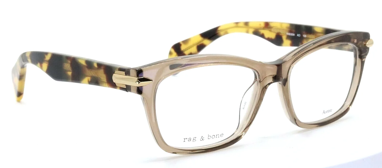RAG & BONE RNB3004 ACI Crystal Taupe Square Full Rim Eyeglasses Frames 50-16-135 3