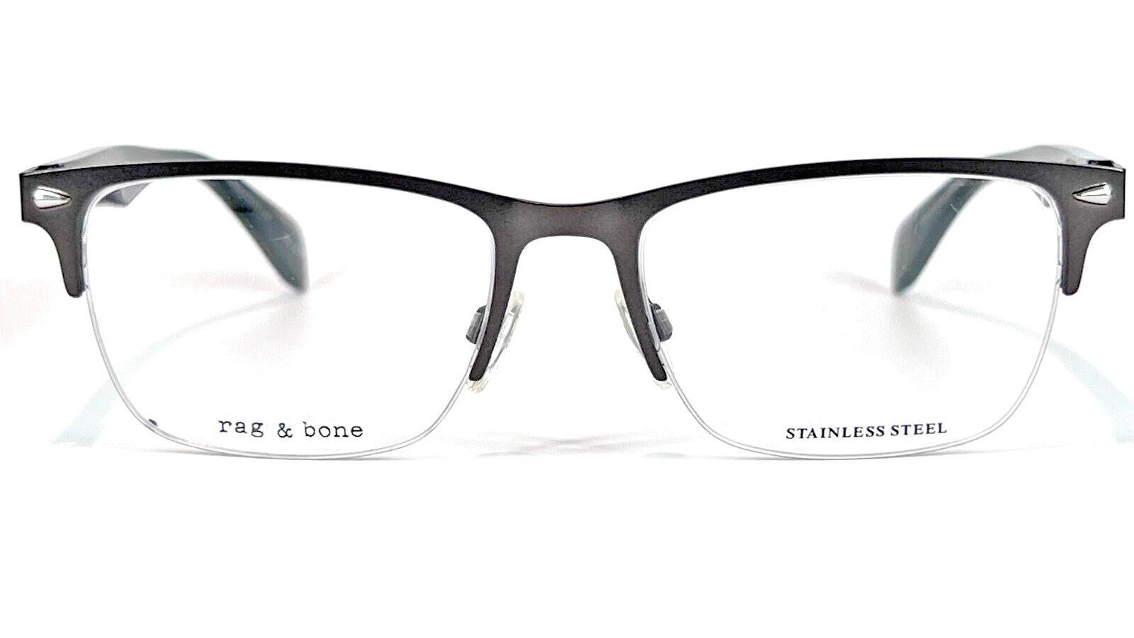 Rag & Bone RNB7019 Mens Semi Rimless Eyeglass Frame 0R80 Semi Matte Dk Ruthenium 2