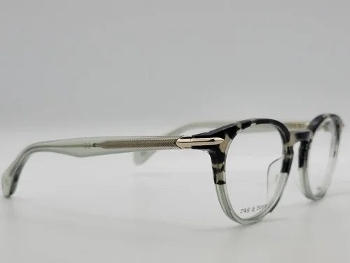 Rag N Bone RNB8003 S5P Havana Green Shade Oval Eyeglass Frames 48-21-140
