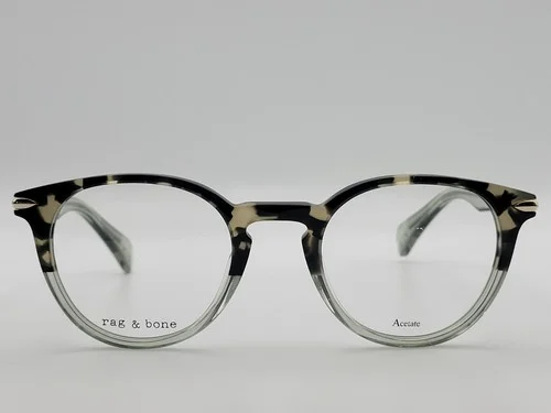 Rag N Bone RNB8003 S5P Havana Green Shade Oval Eyeglass Frames 48-21-140 2
