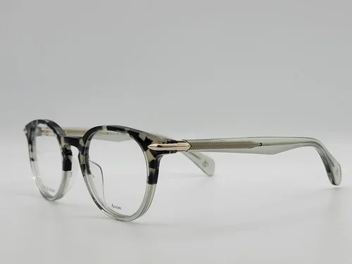 Rag N Bone RNB8003 S5P Havana Green Shade Oval Eyeglass Frames 48-21-140 3