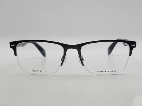 Rag&Bone RNB 7019 R80 Matte Ruthenium Rectangle Eyeglass Frames 54-18-145 2