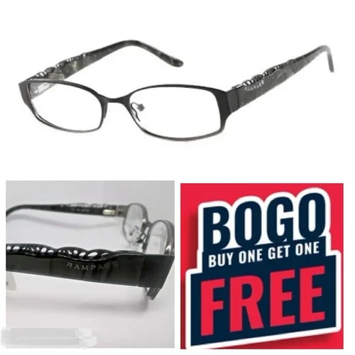 RAMPAGE Eyeglasses womens R181 Black metal rx demo lens 51-17-135 $76 FRAMES
