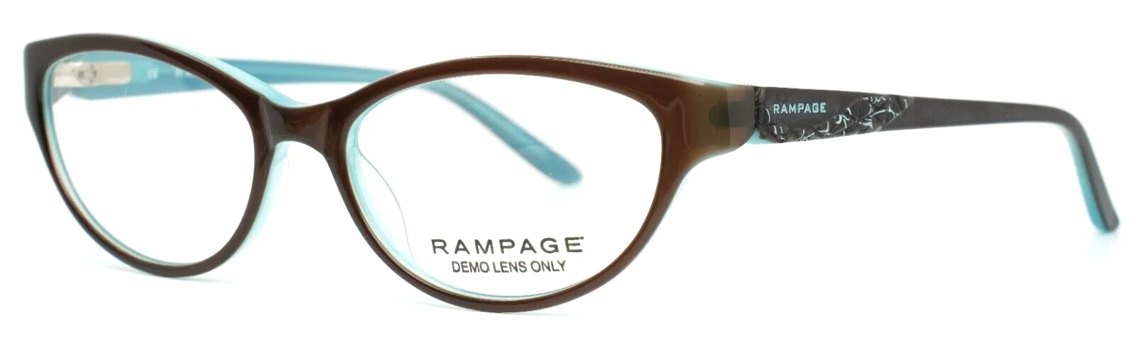 RAMPAGE R178 BRN Brown Blue Womens Cat Eye Full Rim Eyeglasses 51-16-135 B:33