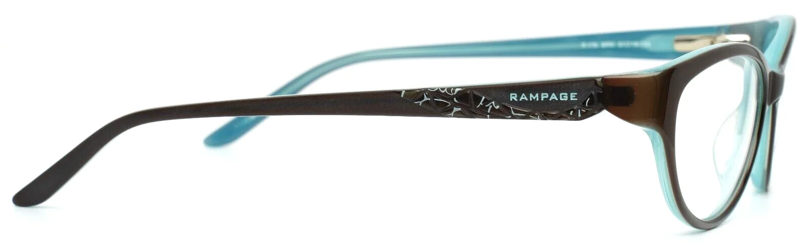 RAMPAGE R178 BRN Brown Blue Womens Cat Eye Full Rim Eyeglasses 51-16-135 B:33 4