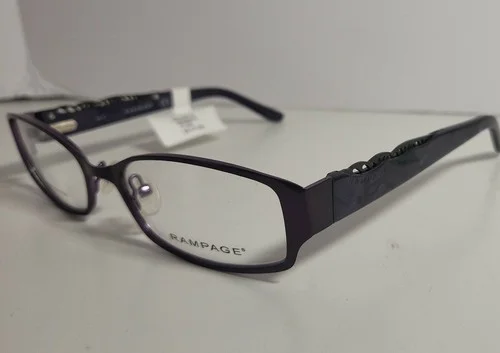 Rampage R181 PL Womens Plum Full Rim Rectangle Eyeglasses 51-17-135