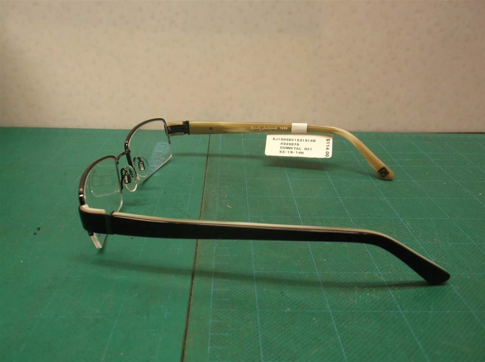 Randy Jackson RJ 1009 Gunmetal Zyloware Men’s Eyeglass frame 53-19-140 2