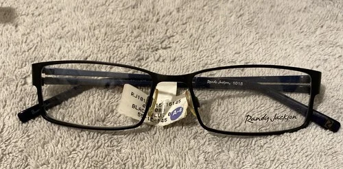 RANDY JACKSON RJ 1015 - 55-16-145 Black/BLUE Men’s Eyeglass Frames, Retail $97