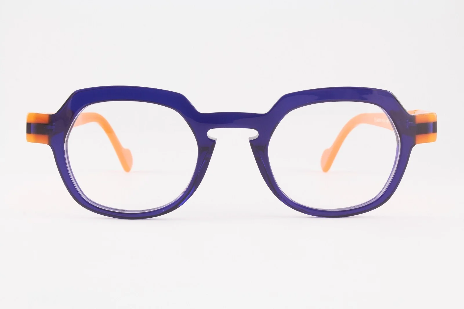 Rare Authentic Anne et Valentin D-CLICK 1452 46mm Blue Orange Glasses France