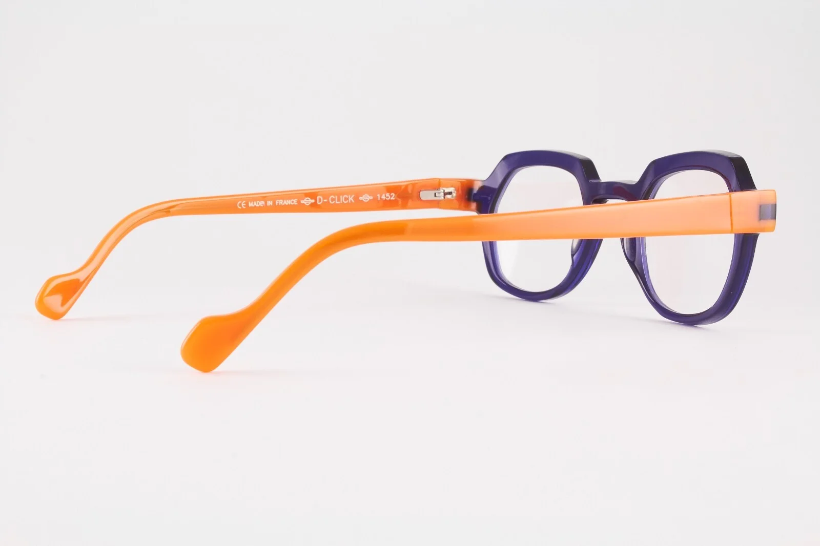 Rare Authentic Anne et Valentin D-CLICK 1452 46mm Blue Orange Glasses France 3
